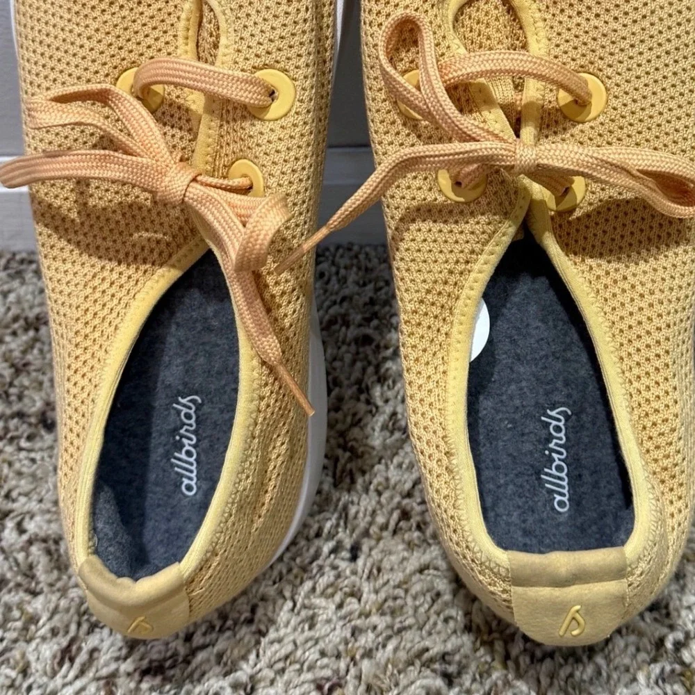 Allbirds Tree Skippers Mens 13 Yellow Mesh Sustainable Boat Shoes Sneakers